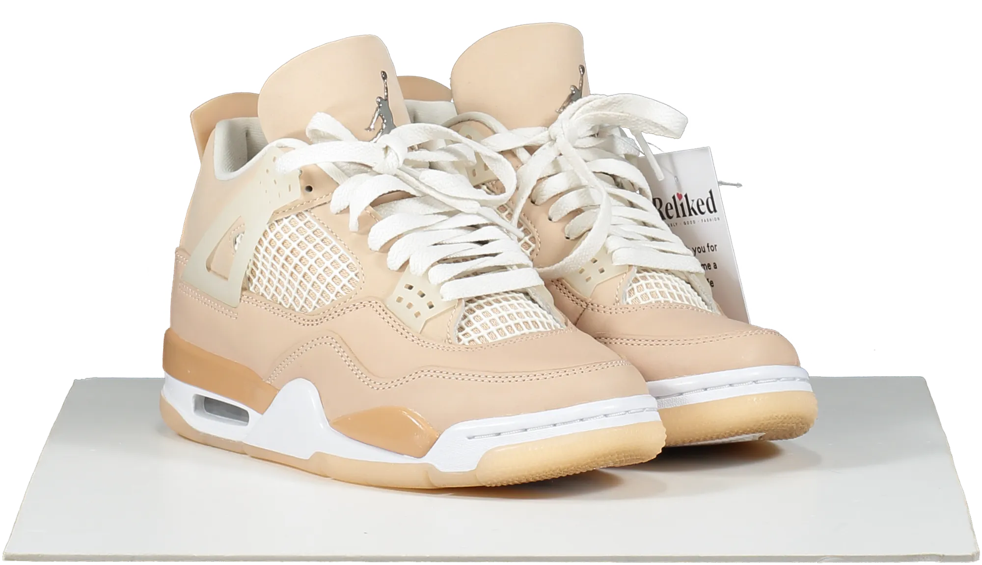 Nike Beige Jordan 4 Retro Shimmer trainers UK 4 EU 37 👠