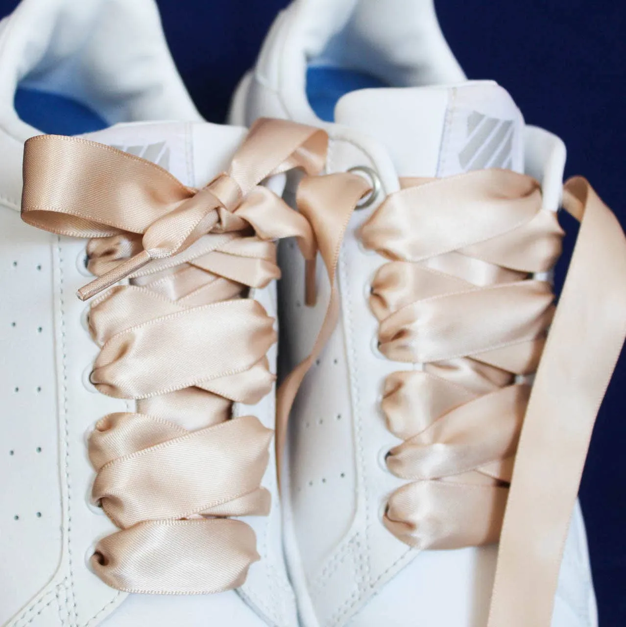Nude satin shoelaces