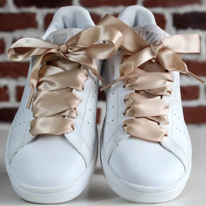Nude satin shoelaces