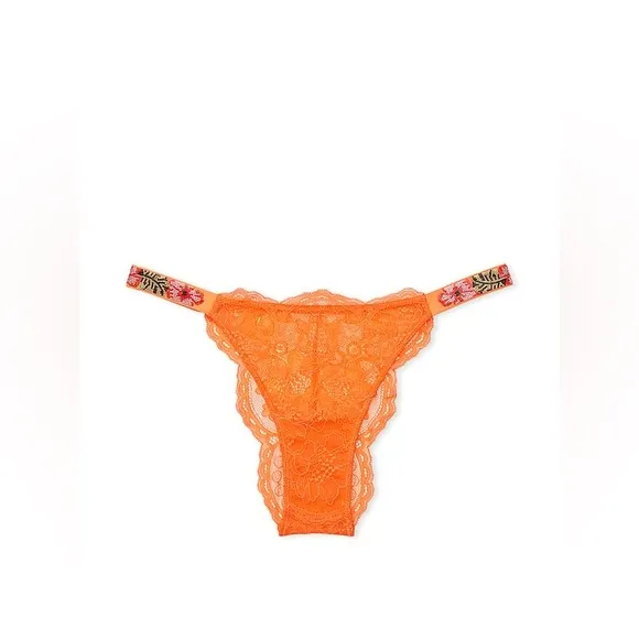 NWT Victoria’s Secret Hibiscus Shine Strap Lace Brazilian Panty Size Medium