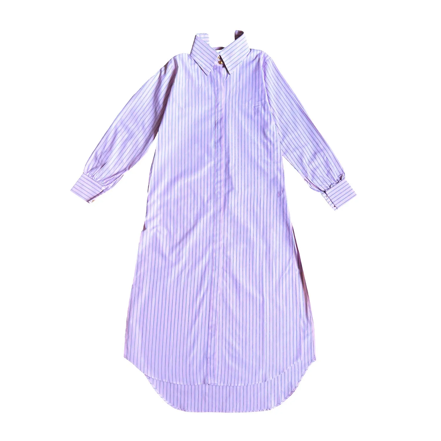 Open-Back Shirt Dress in Pink
