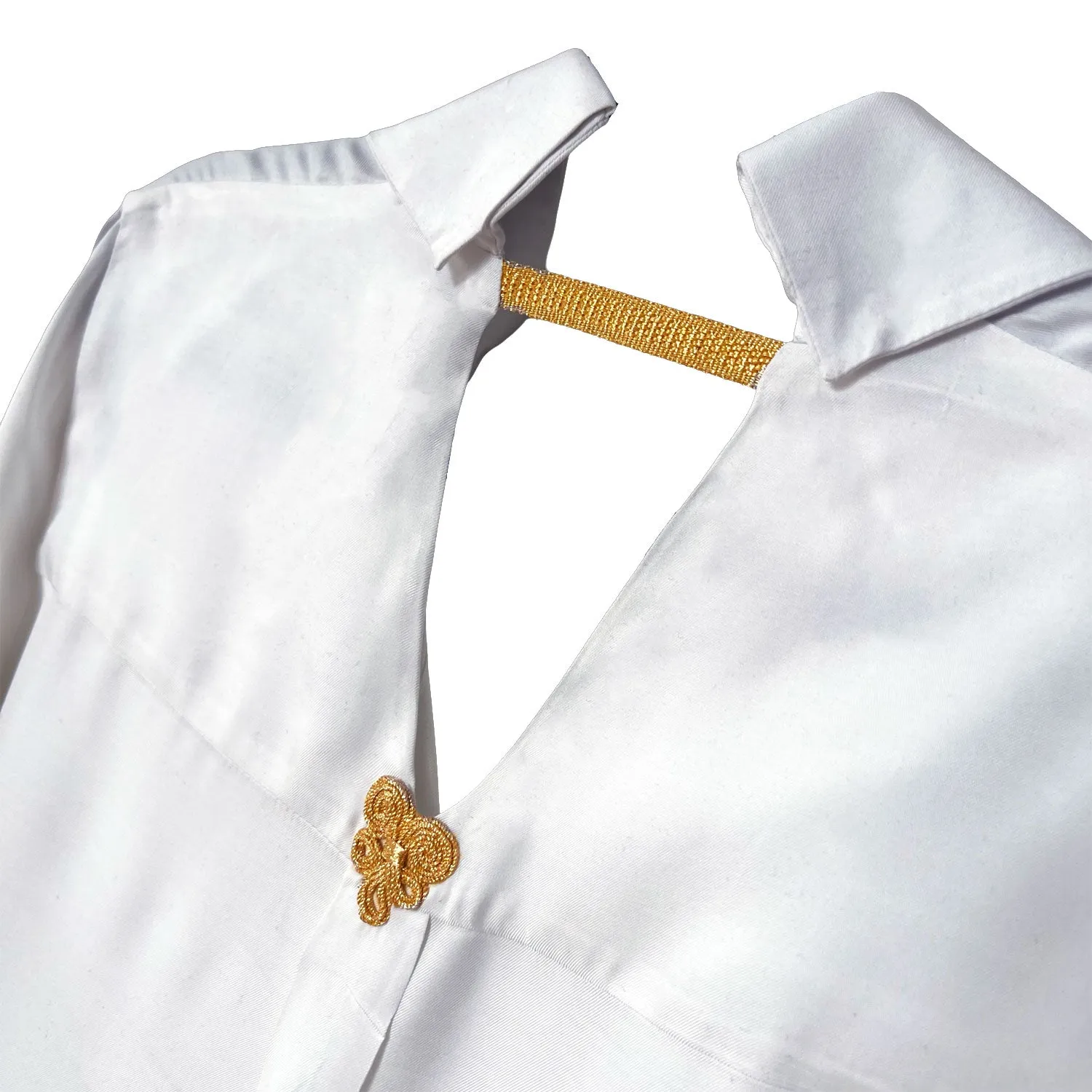 Open-Back Shirt Dress in White