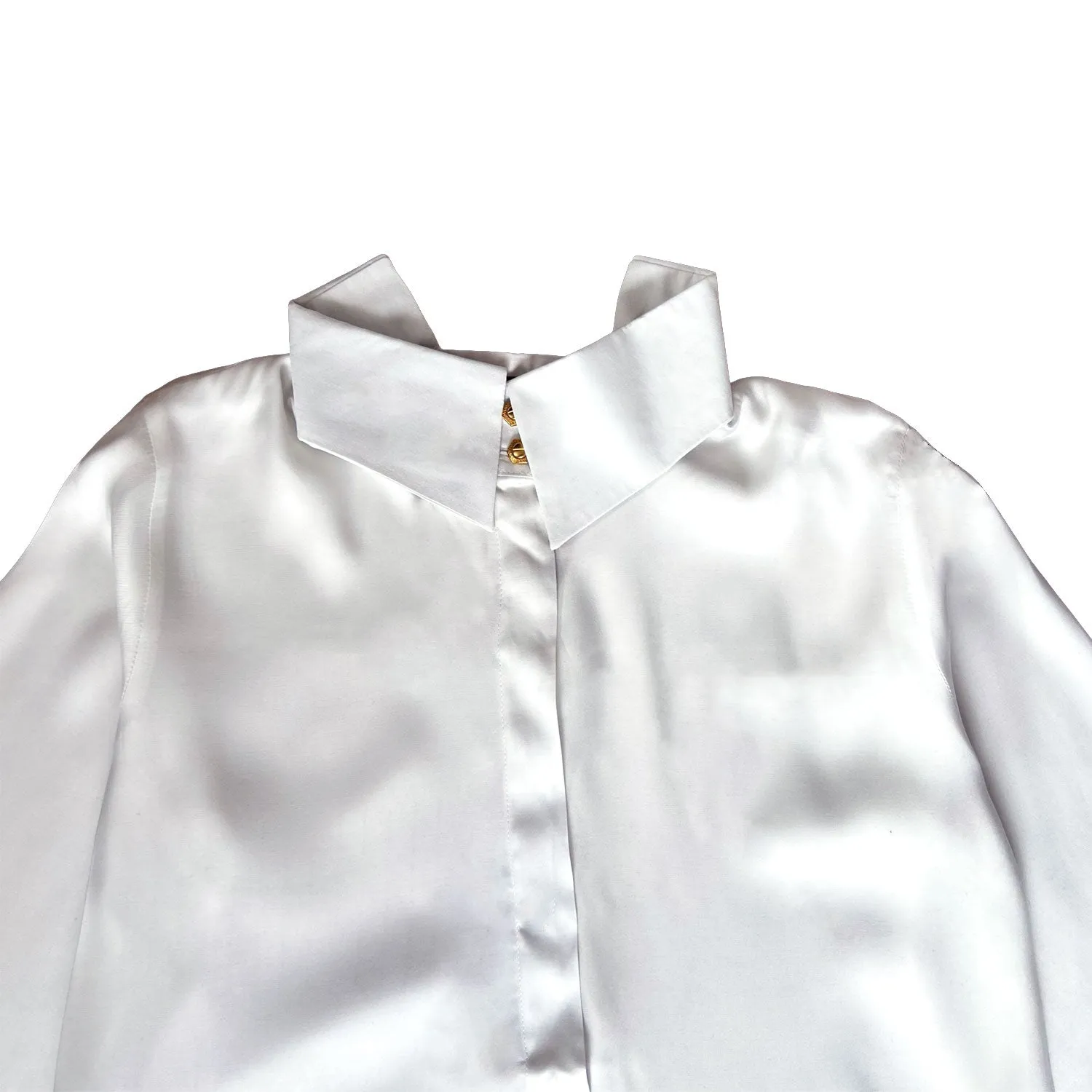 Open-Back Shirt Dress in White