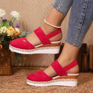 'Ophelia' Round Toe Platform Wedges