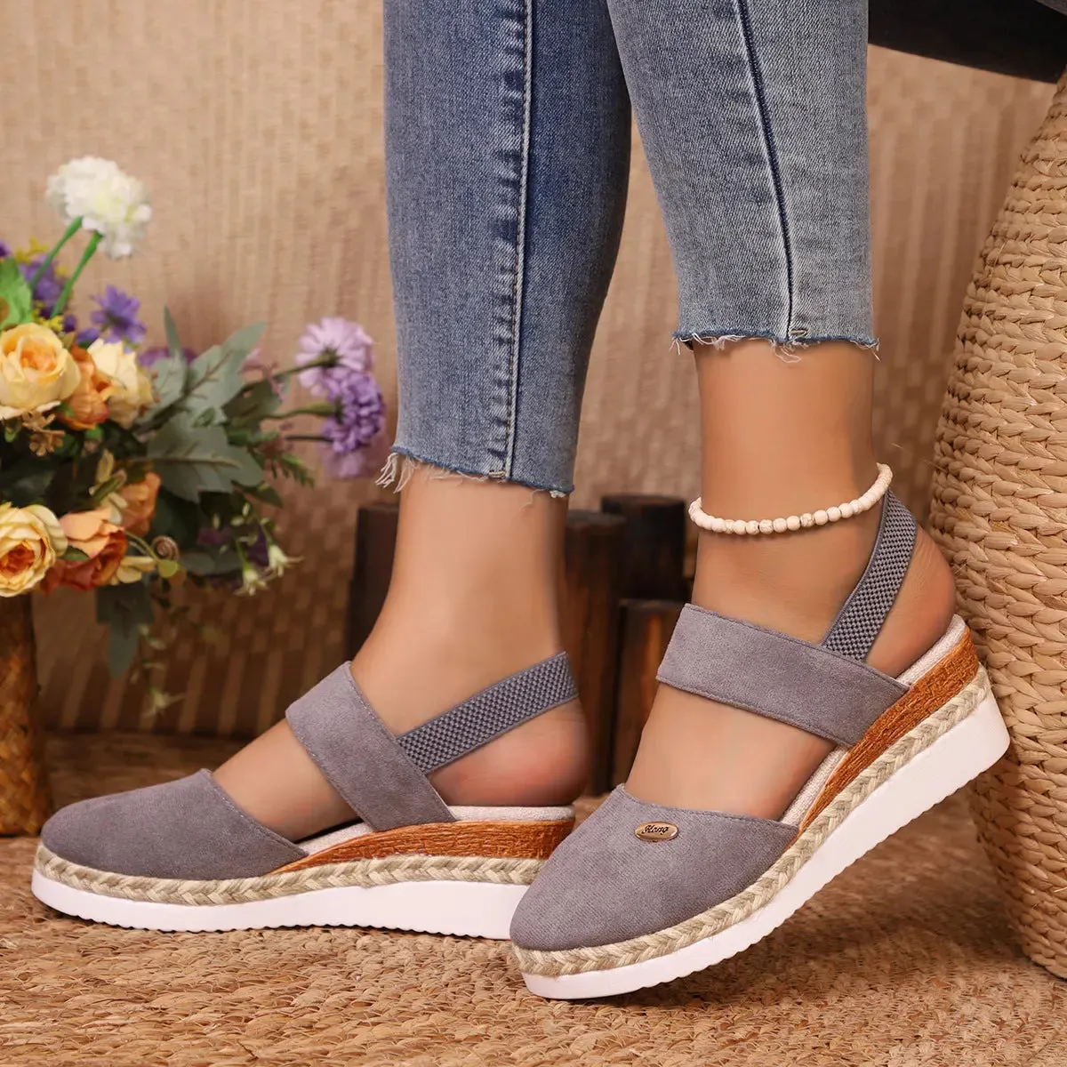 'Ophelia' Round Toe Platform Wedges