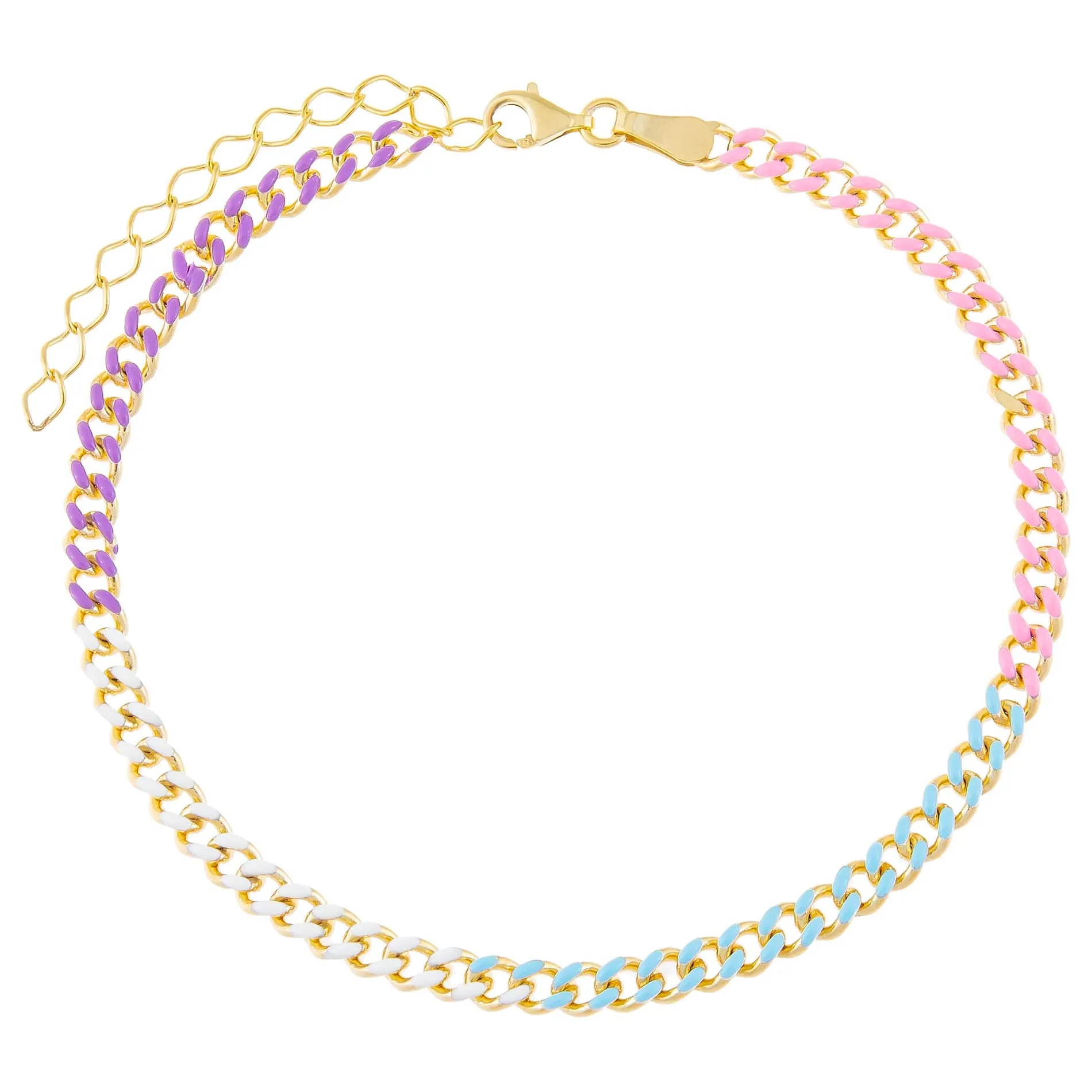 Pastel Colored Chain Link Anklet