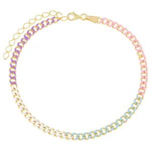 Pastel Colored Chain Link Anklet