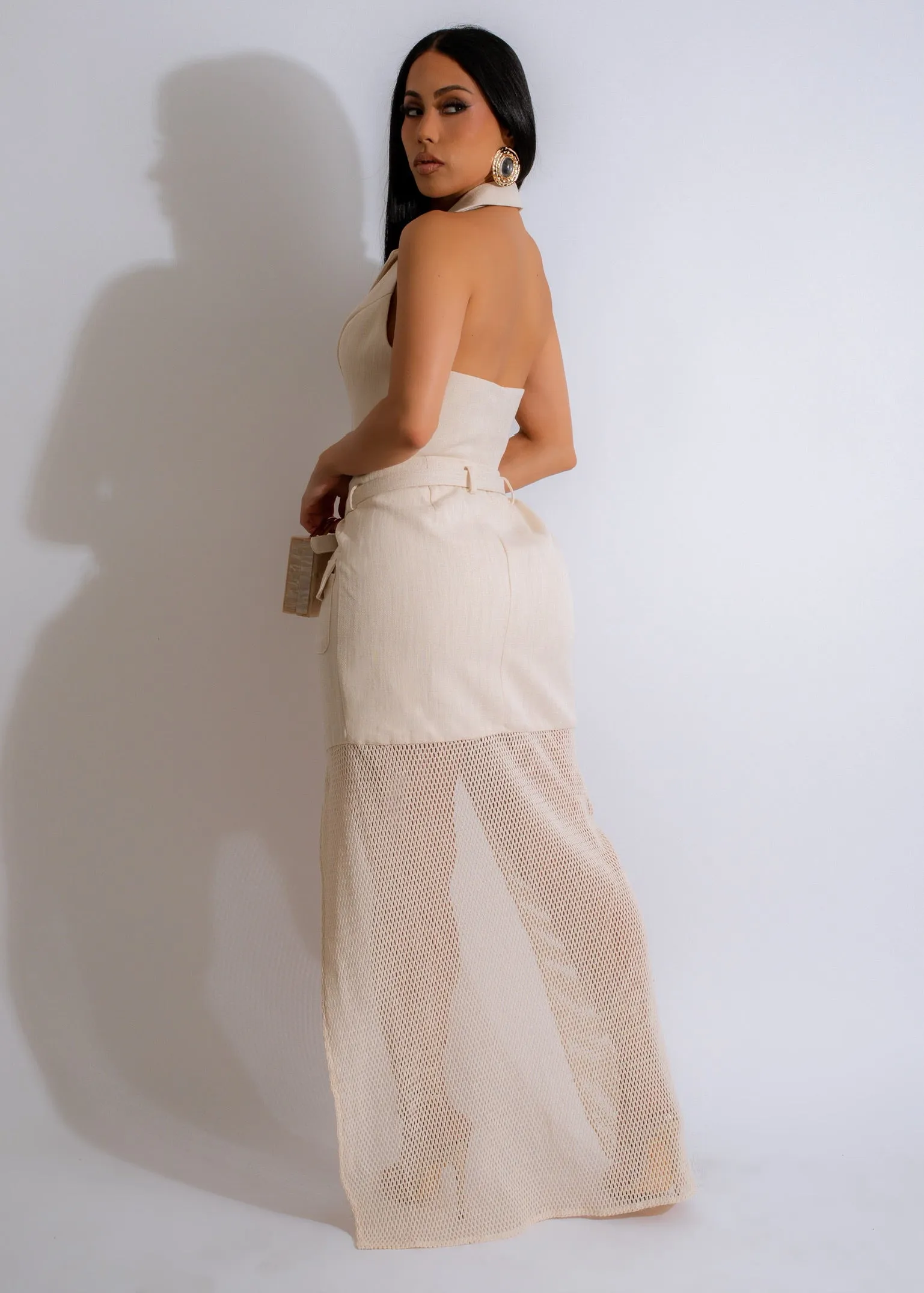 Perfect Affair Skirt Set Nude