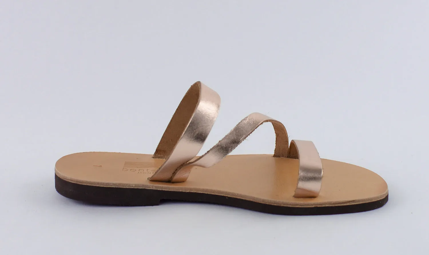 PERSEPHONE ROSE GOLD LEATHER SANDALS
