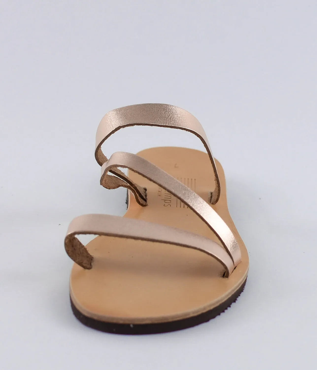 PERSEPHONE ROSE GOLD LEATHER SANDALS