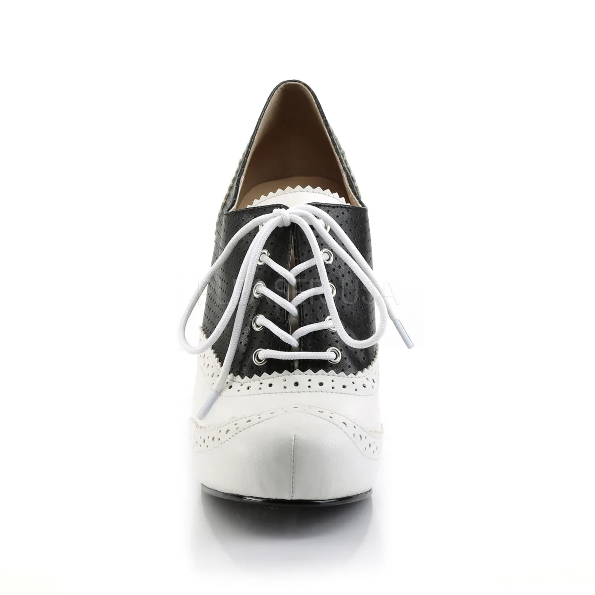 PINUP-07  Black-White Faux Leather
