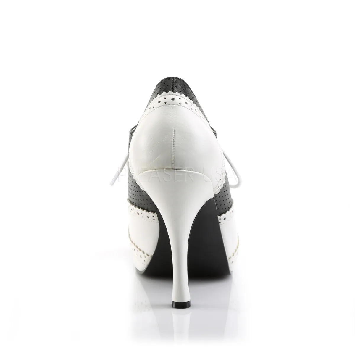 PINUP-07  Black-White Faux Leather