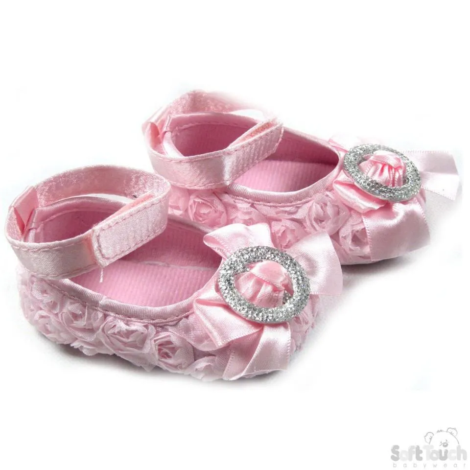 Plain Rose Shoes W/Satin Ankle Strap (B1212)