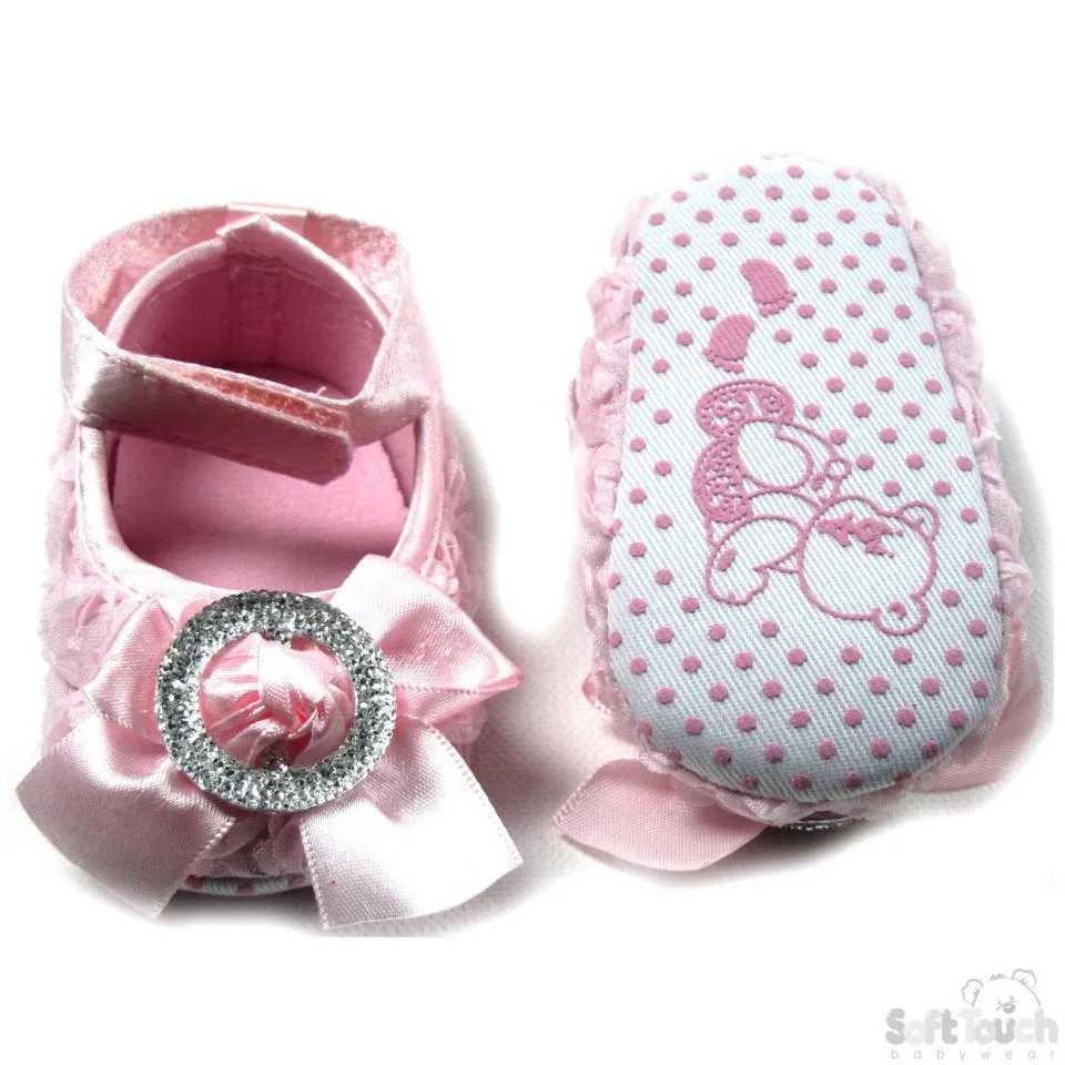 Plain Rose Shoes W/Satin Ankle Strap (B1212)