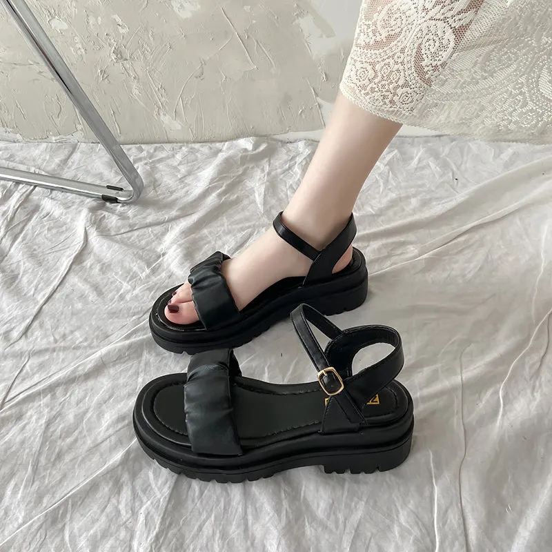 Platform Flat-bottomed French Roman Shoes
