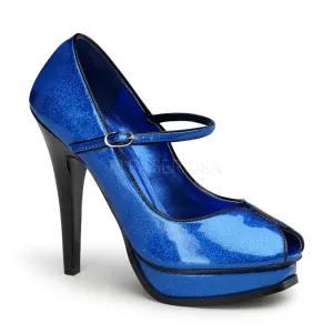 PLEASURE-02G  Blue Pearlized Glitter Patent