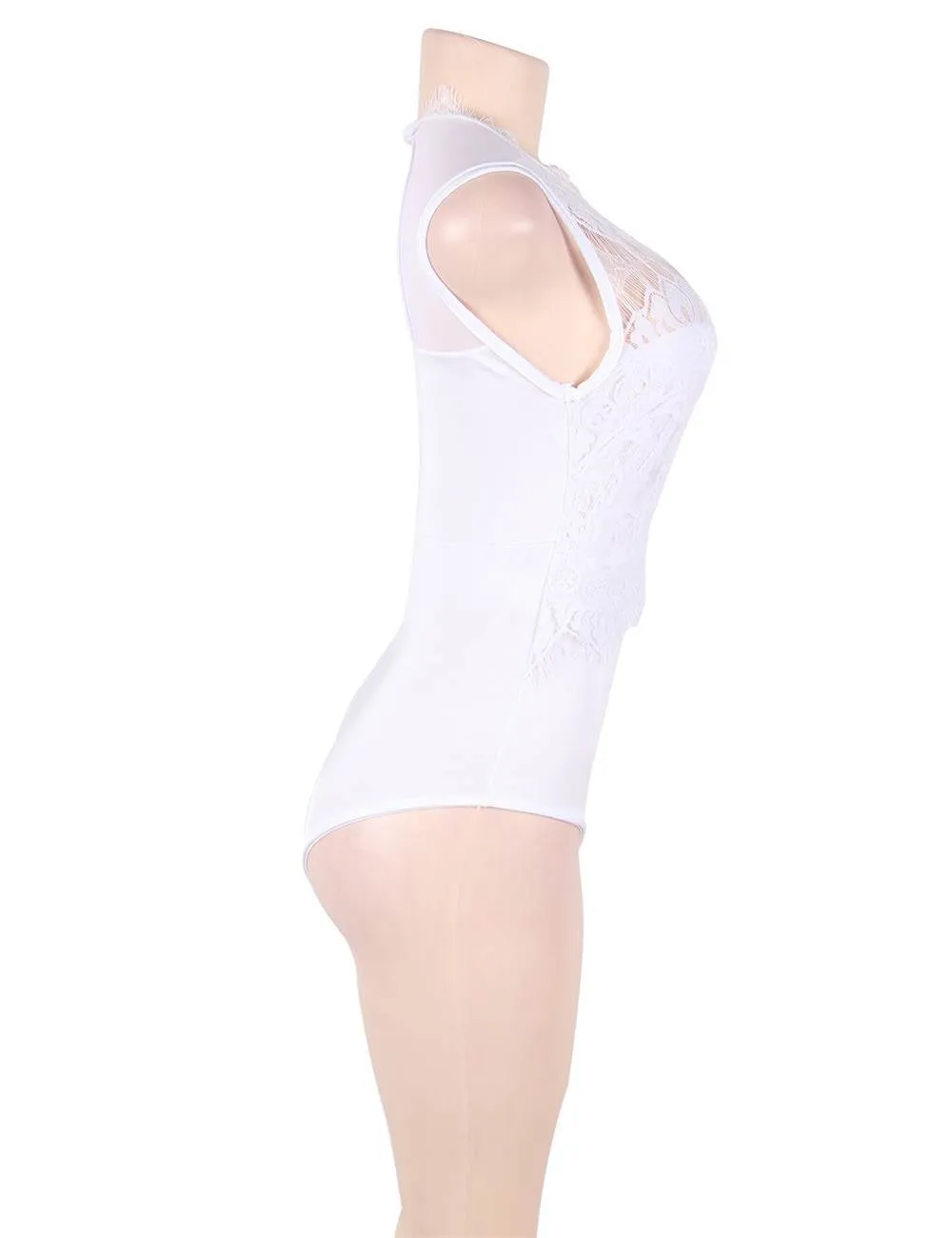 Plus Size Floral Embroidery Lace Sexy Teddy