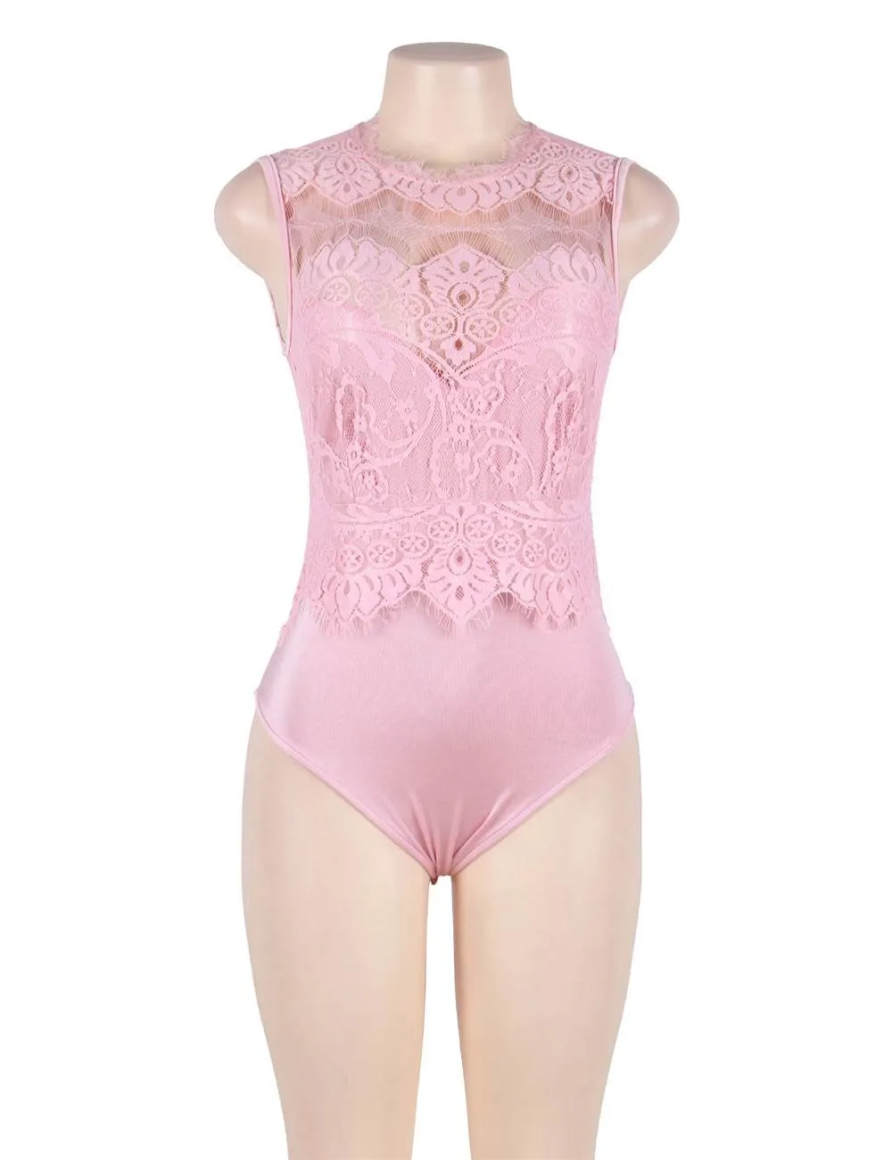 Plus Size Floral Embroidery Lace Sexy Teddy