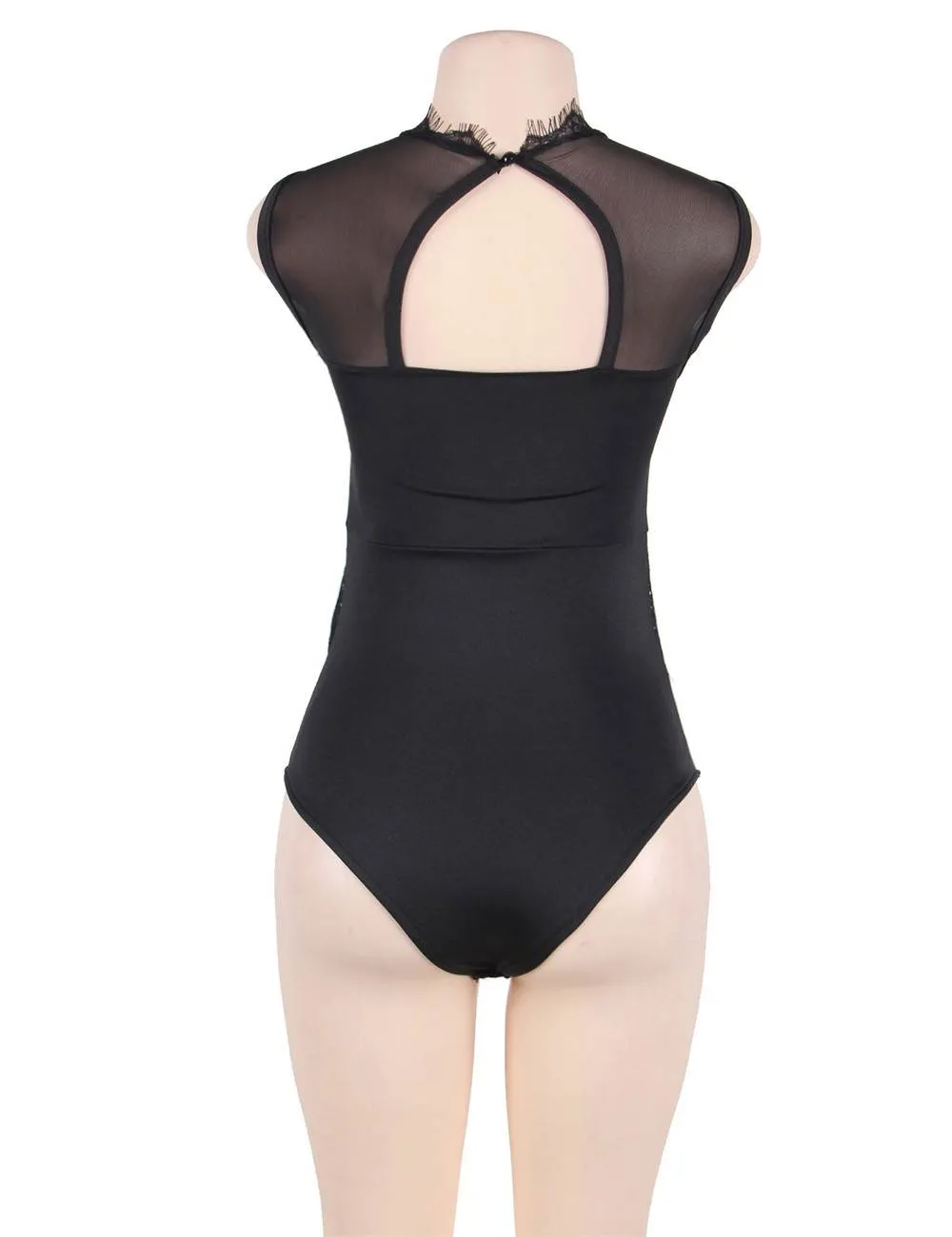 Plus Size Floral Embroidery Lace Sexy Teddy