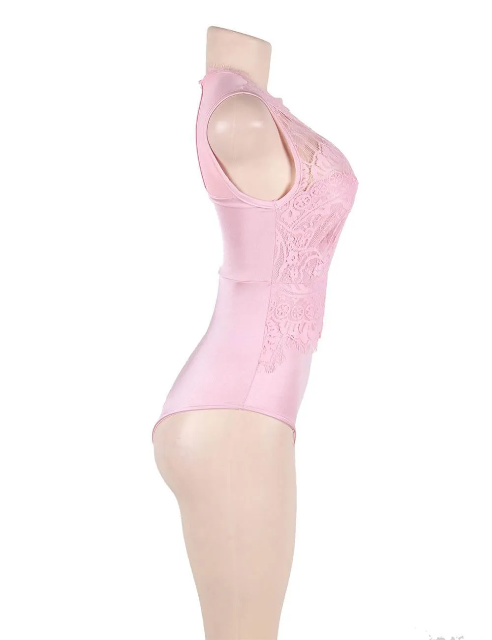 Plus Size Floral Embroidery Lace Sexy Teddy