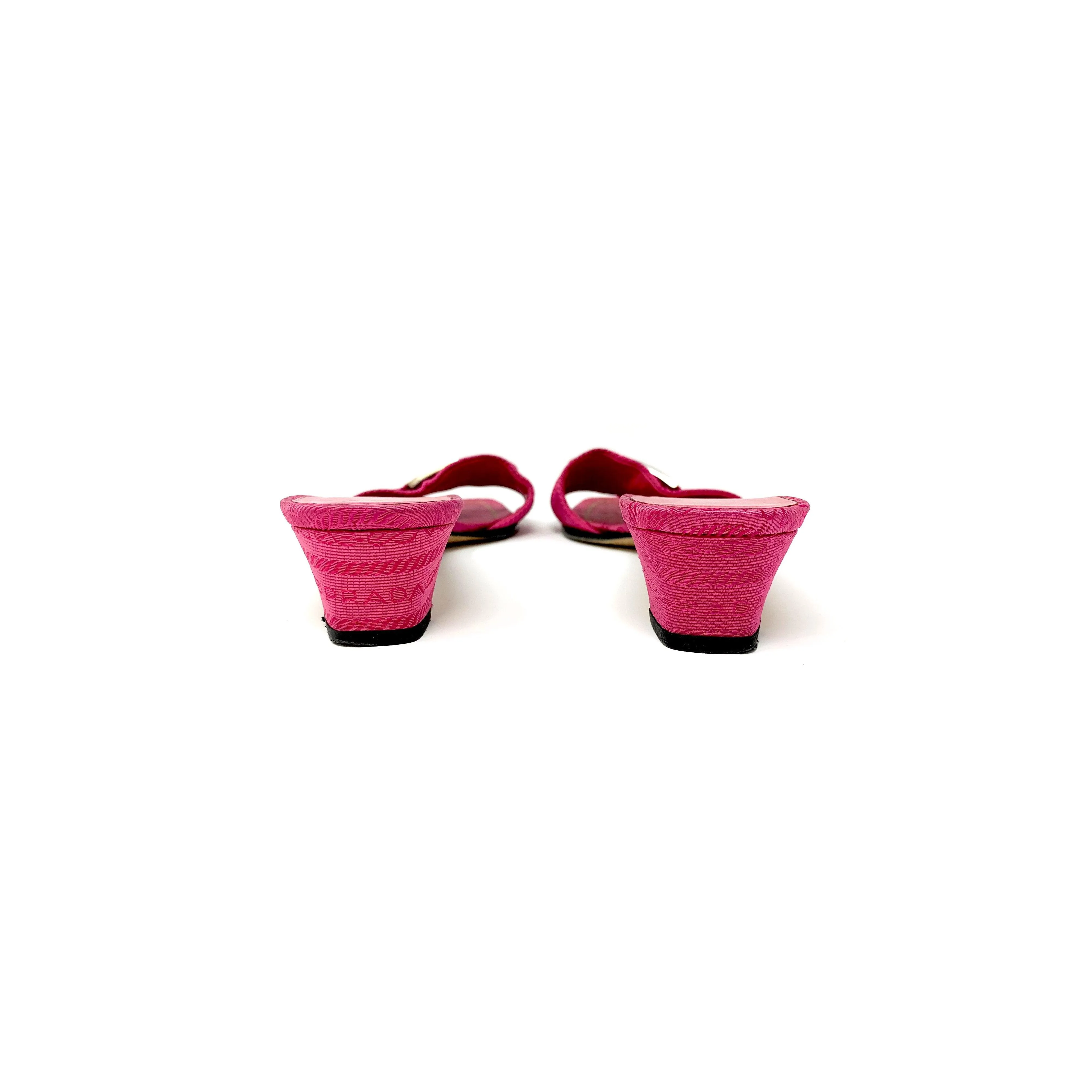 Prada Pink Logo Kitten Heels