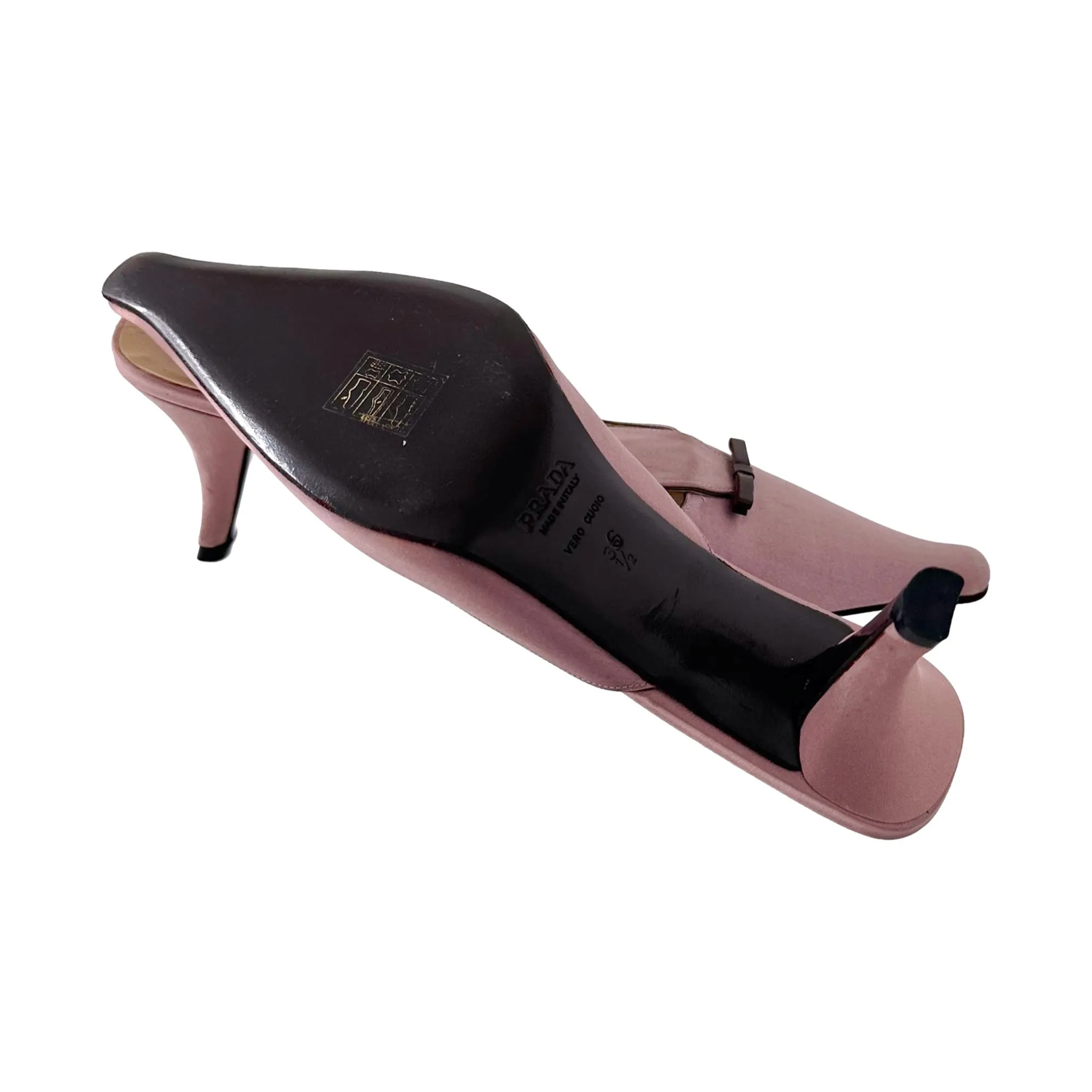 Prada Pink Satin Bow Heels