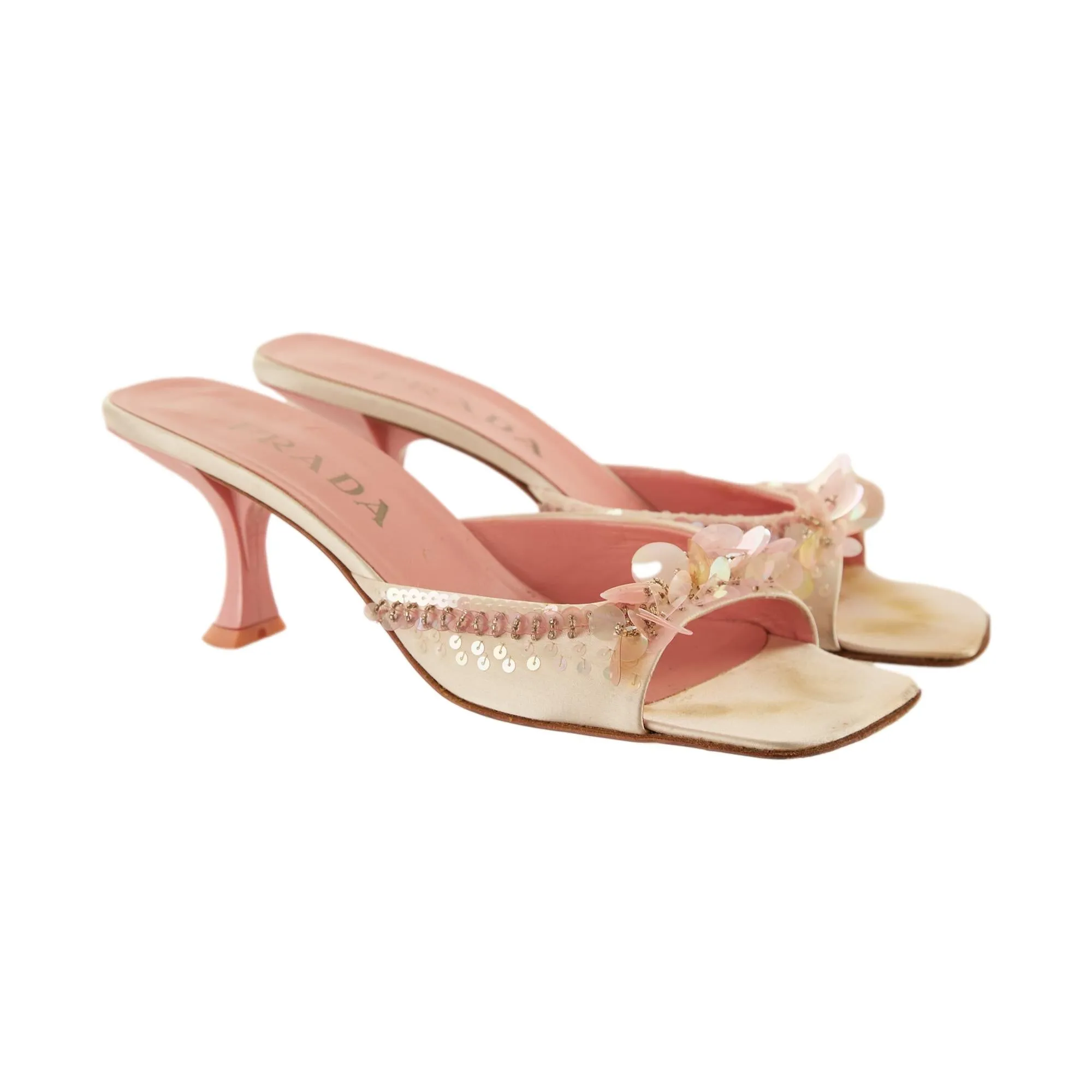 Prada Pink Sequin Heels