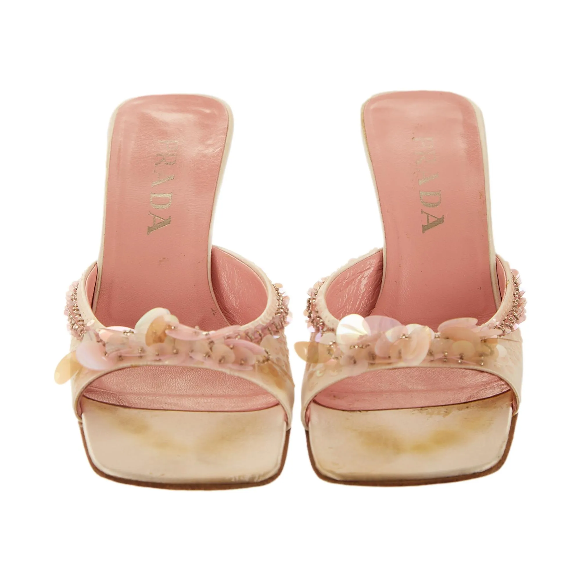 Prada Pink Sequin Heels