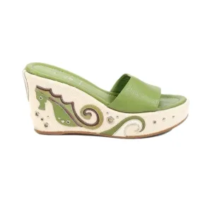 Prada Seahorse Canvas Wedges