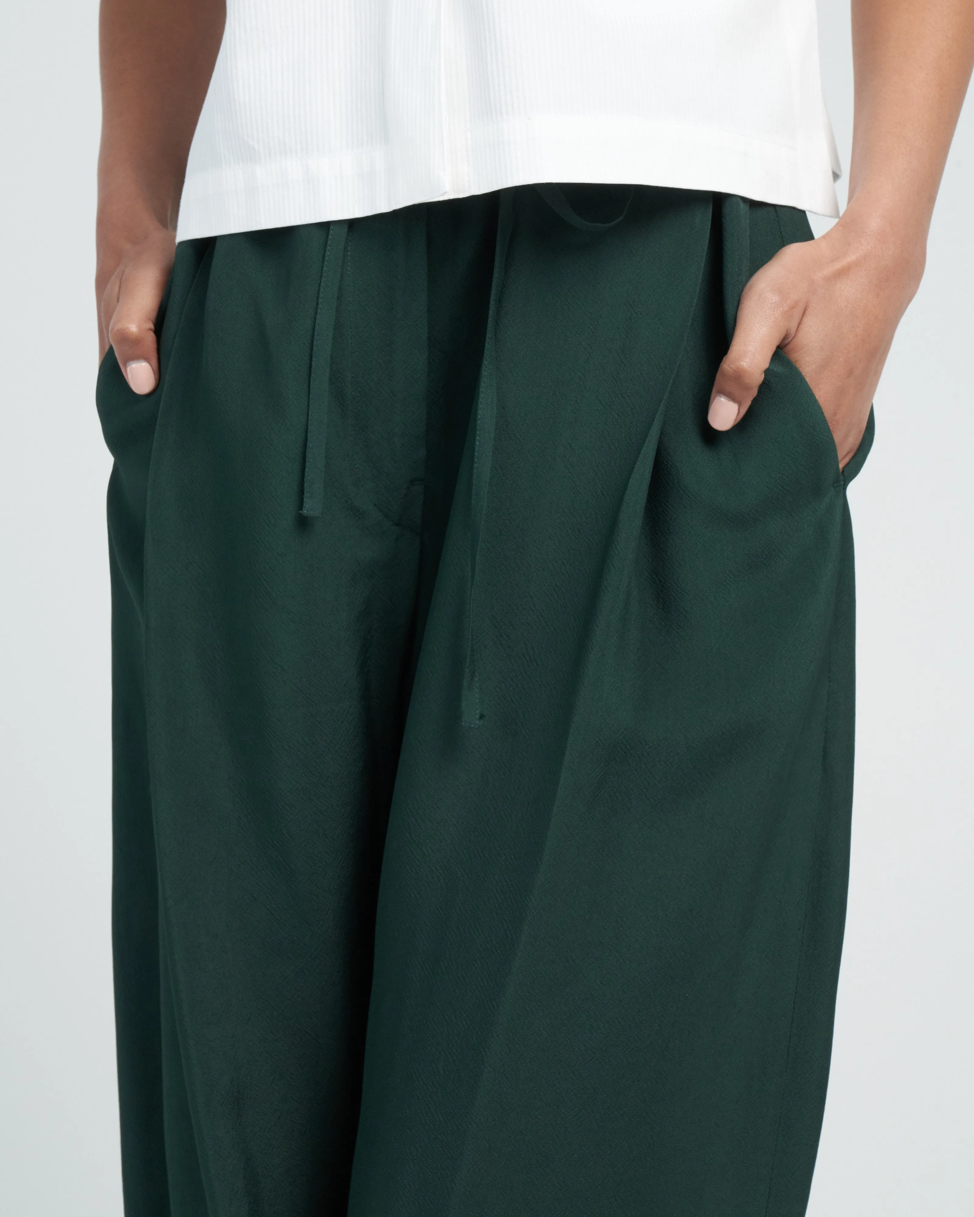 pretsi wide leg trouser - dark green
