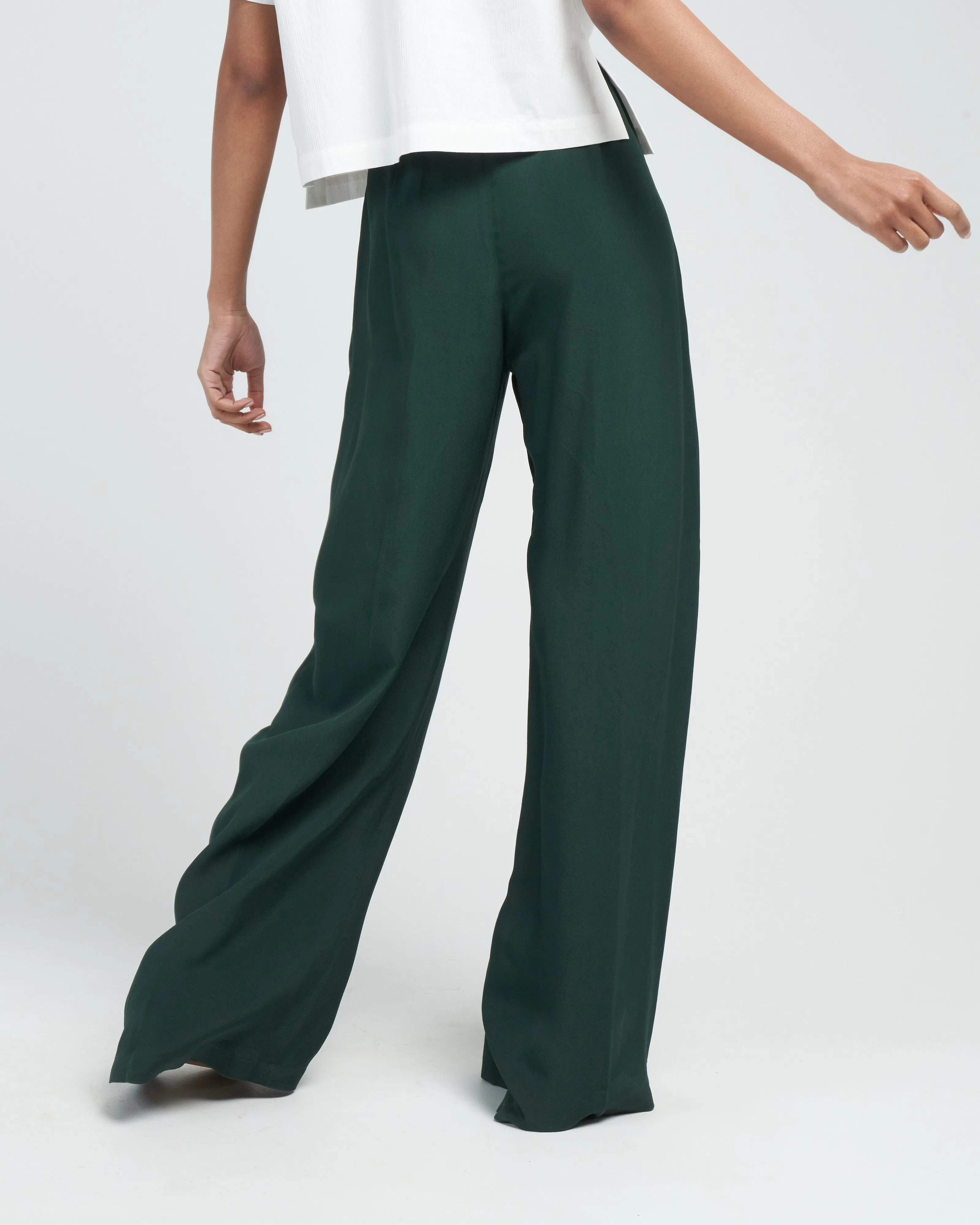 pretsi wide leg trouser - dark green