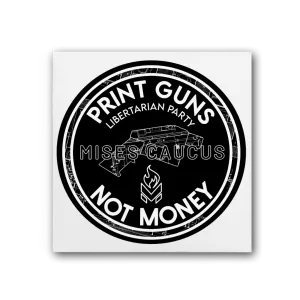 Print Guns Not Money B&W Premium Stretched Canvas