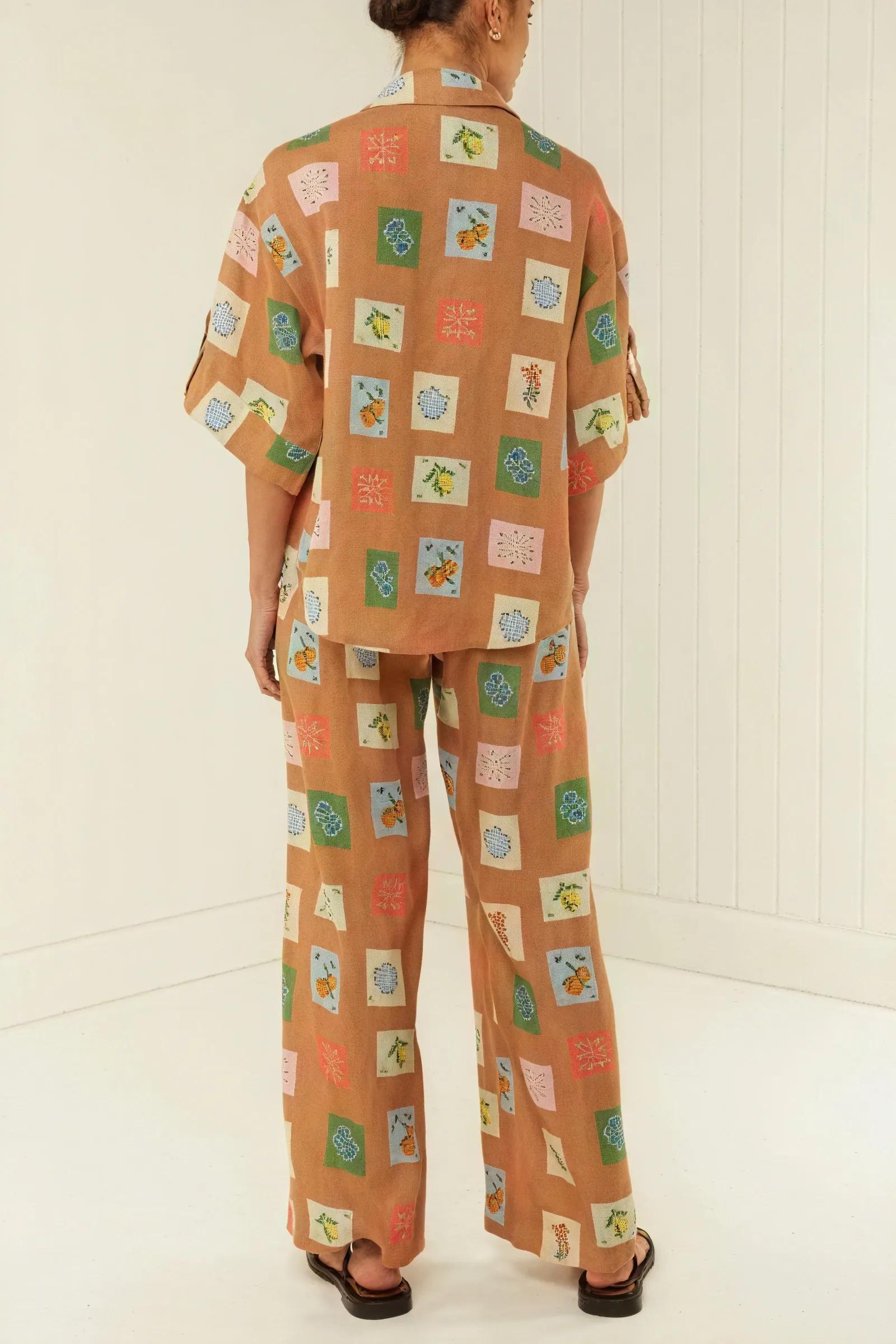 Printed Linen Two-Piece Set