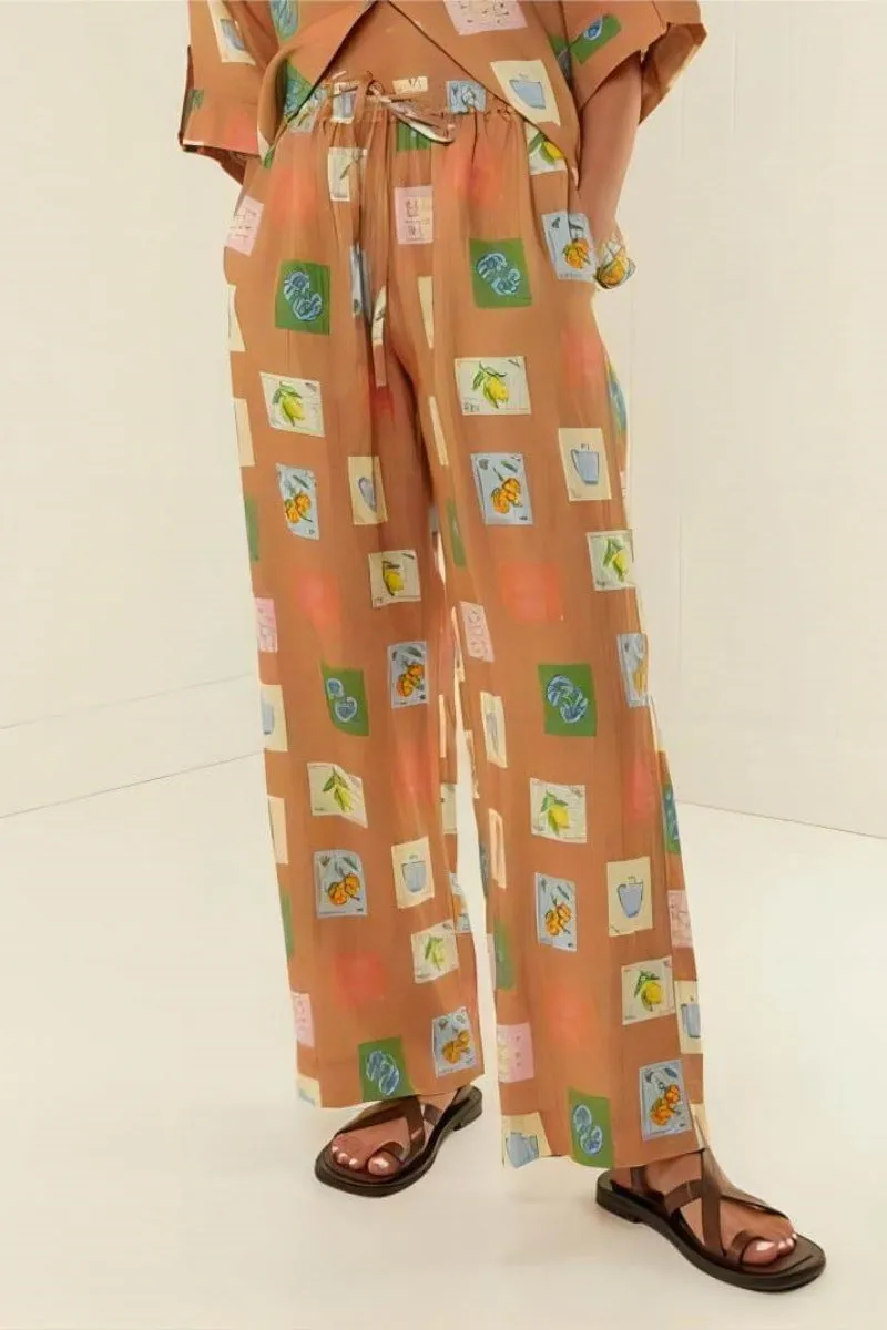 Printed Linen Two-Piece Set