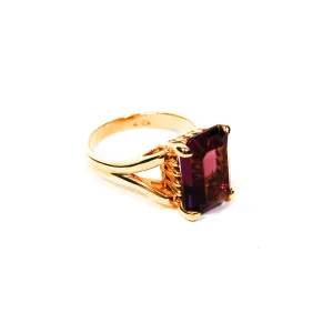 Purple Rhinestone Cocktail Statement Ring