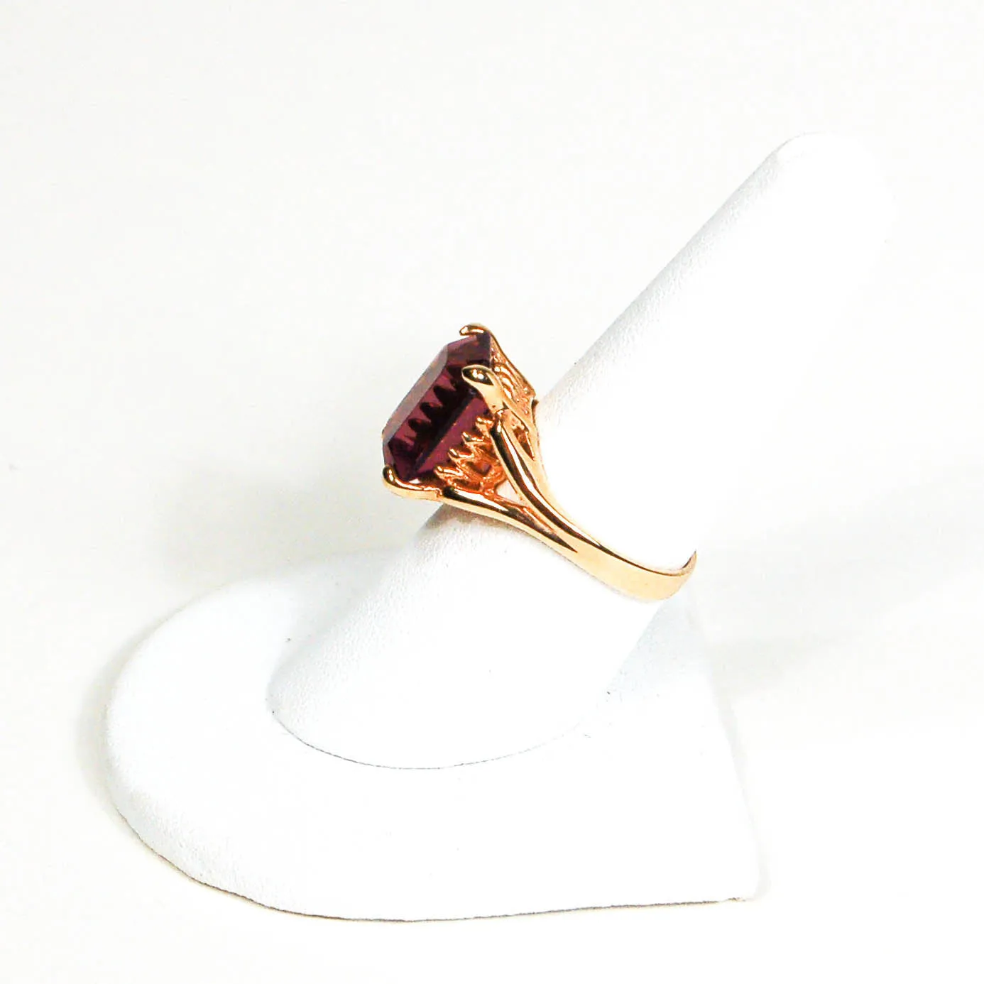 Purple Rhinestone Cocktail Statement Ring
