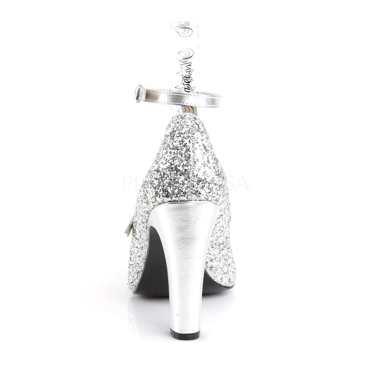 QUEEN-01  Silver Glitter-Metallic Pu