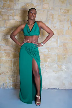 "JADE" MAXI SKIRT, EMERALD GREEN