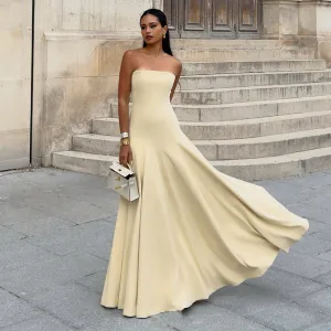 REALAIOT  Sanhu Lianjiang F24DS352 2025 women's clothing solid color tube top waist super pendulum elegant temperament dress wholesale