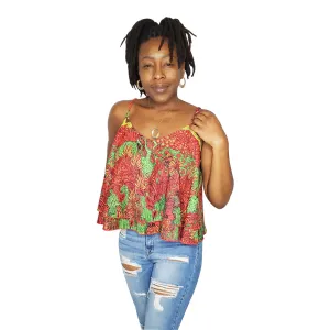 Red Jungle Chiffon Top