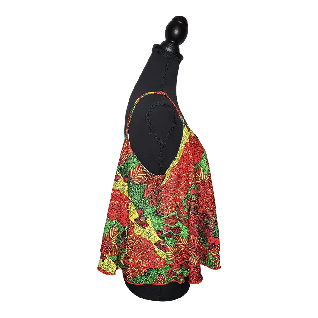 Red Jungle Chiffon Top