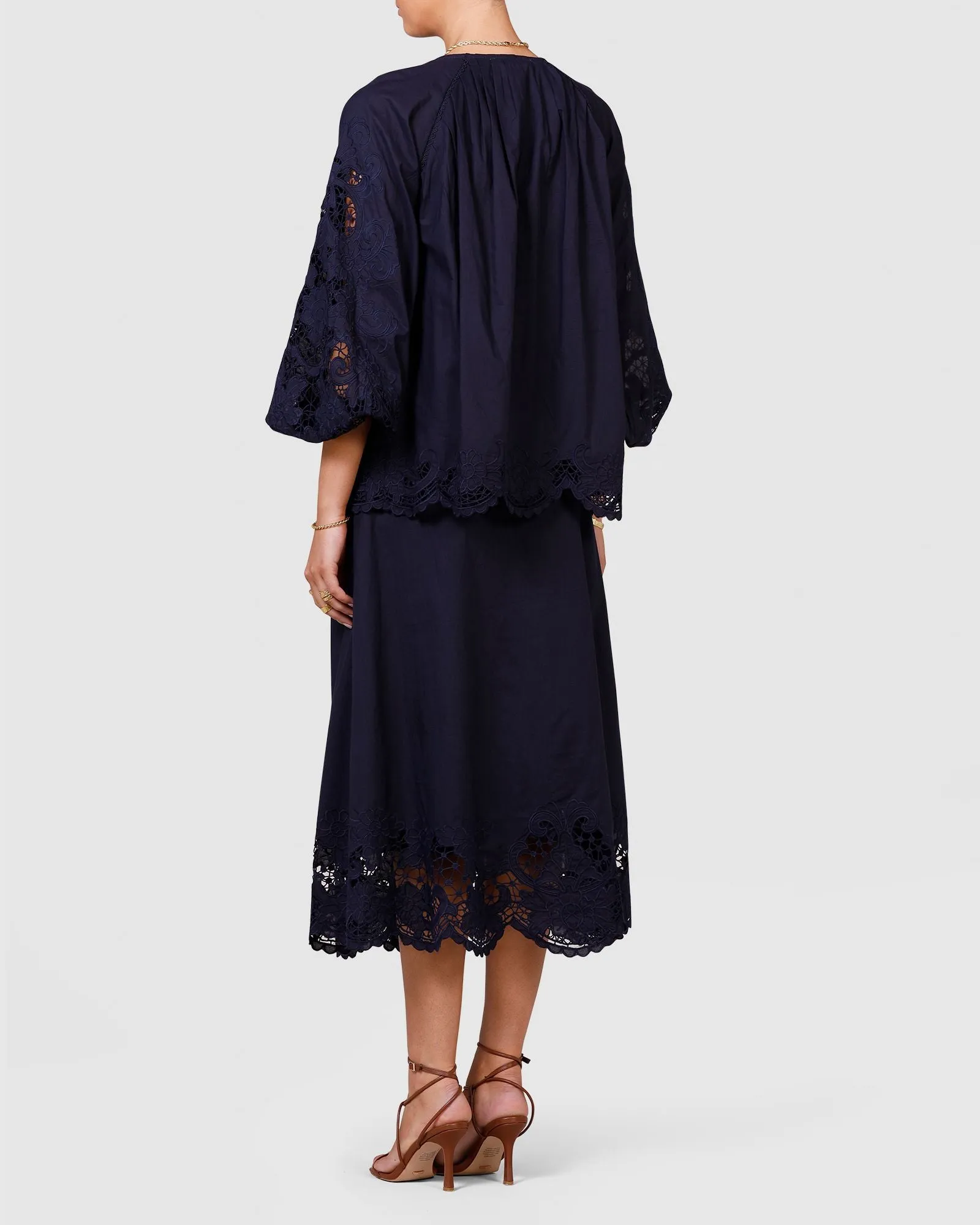 Renaissance Embroidery Blouse - French Navy