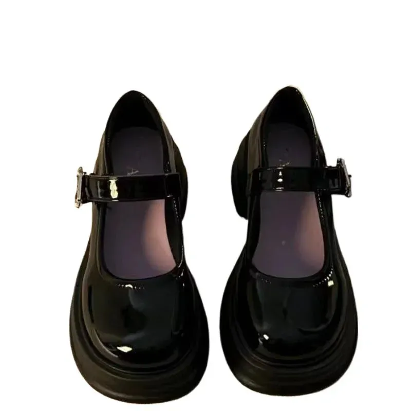 Retro British Style Mary Jane Pu Leather Shoes