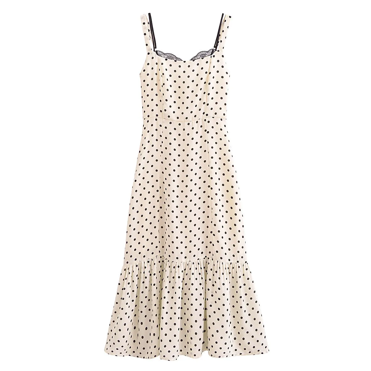Retro Dots Printing Slip Dress