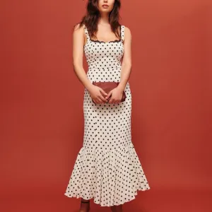 Retro Dots Printing Slip Dress