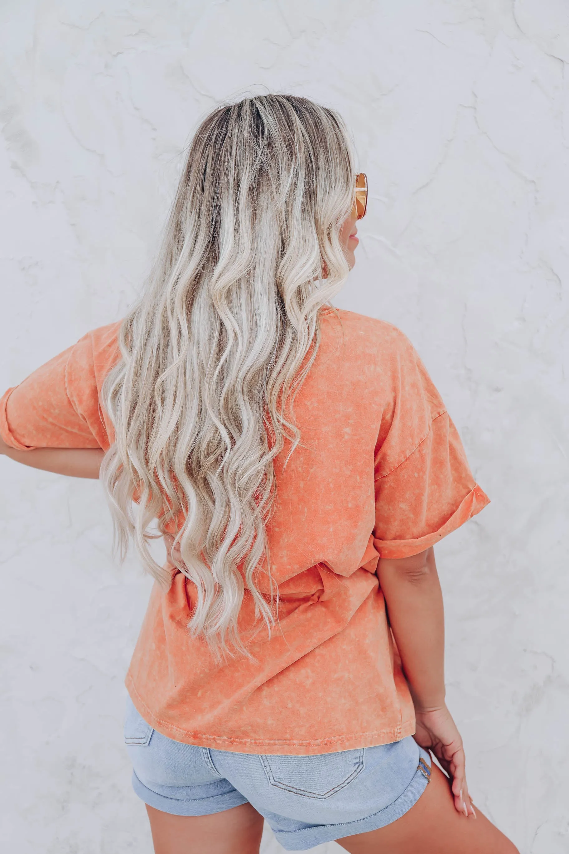 Retro Free Spirit Graphic Tee - Orange