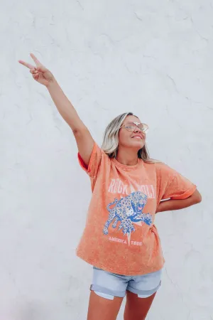 Retro Free Spirit Graphic Tee - Orange