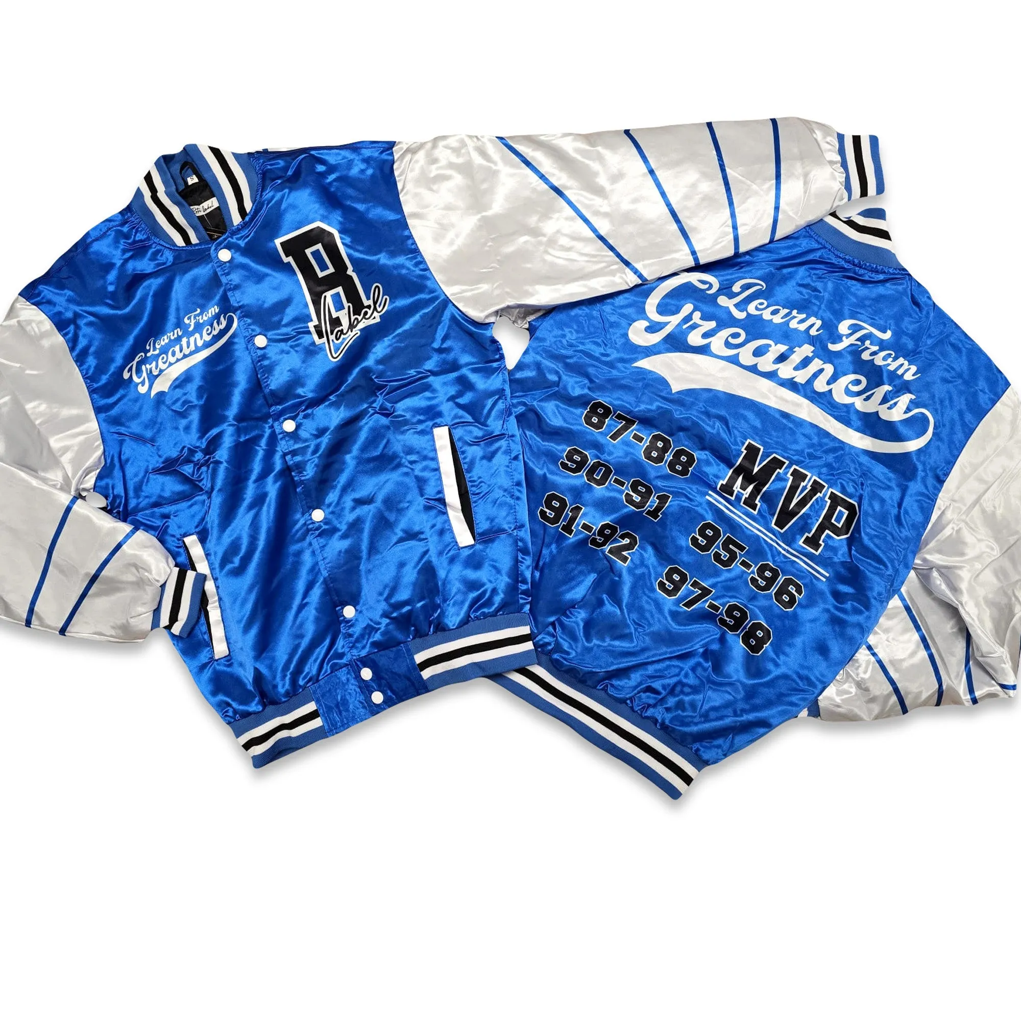 RETRO LABEL LEARN FROM GREATNESS SATIN JACKET (RETRO 12 Retro Blueberry)