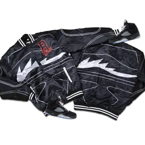 RETRO LABEL reimagined SATIN JACKET (RETRO 5 Black Metallic Reimagined)