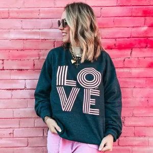 {RETRO LOVE} Heather Charcoal Sweatshirt